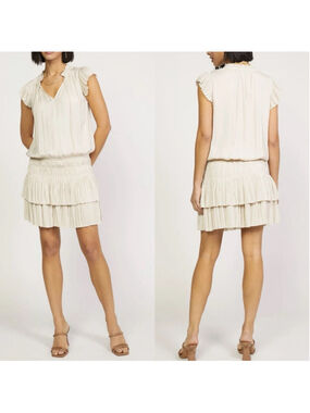 Current Air Zoey Cream Pleated Skirt Mini Dress XS
